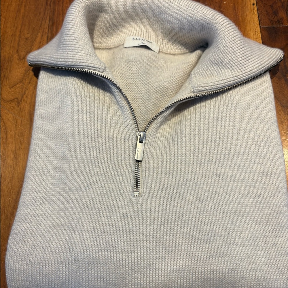 Babaton Cream Zip-Up seaside Sweater